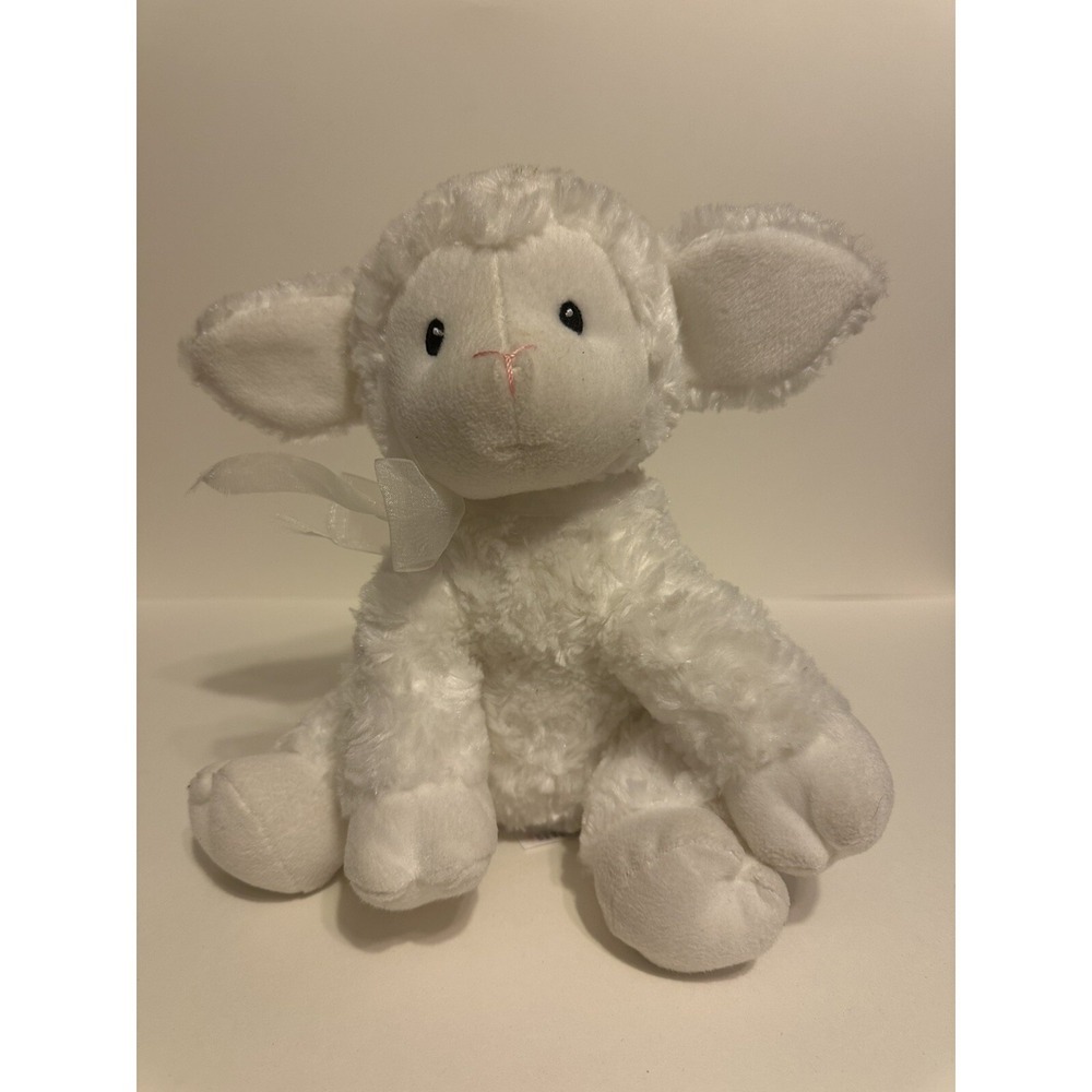 baby gund little blessing Lena white lamb wind up plush 10"
